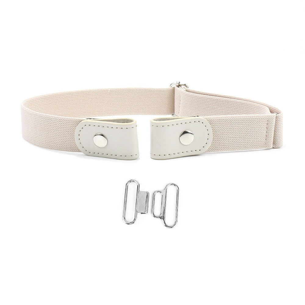 Adjustable Elastic Band Cloth Belt with Snap Button Closure