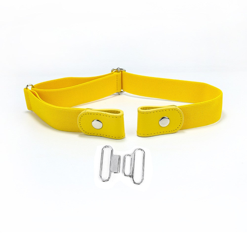 Adjustable Elastic Band Cloth Belt with Snap Button Closure