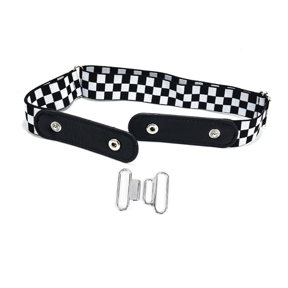 Adjustable Elastic Band Cloth Belt with Snap Button Closure