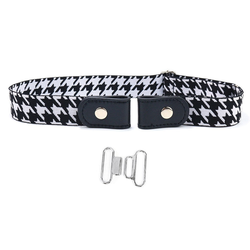 Adjustable Elastic Band Cloth Belt with Snap Button Closure