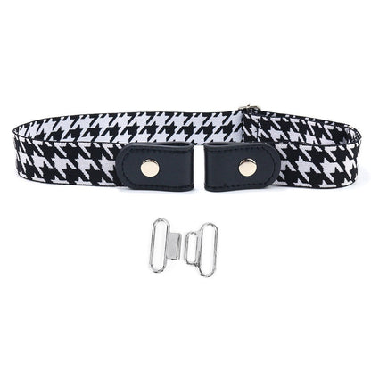 Adjustable Elastic Band Cloth Belt with Snap Button Closure