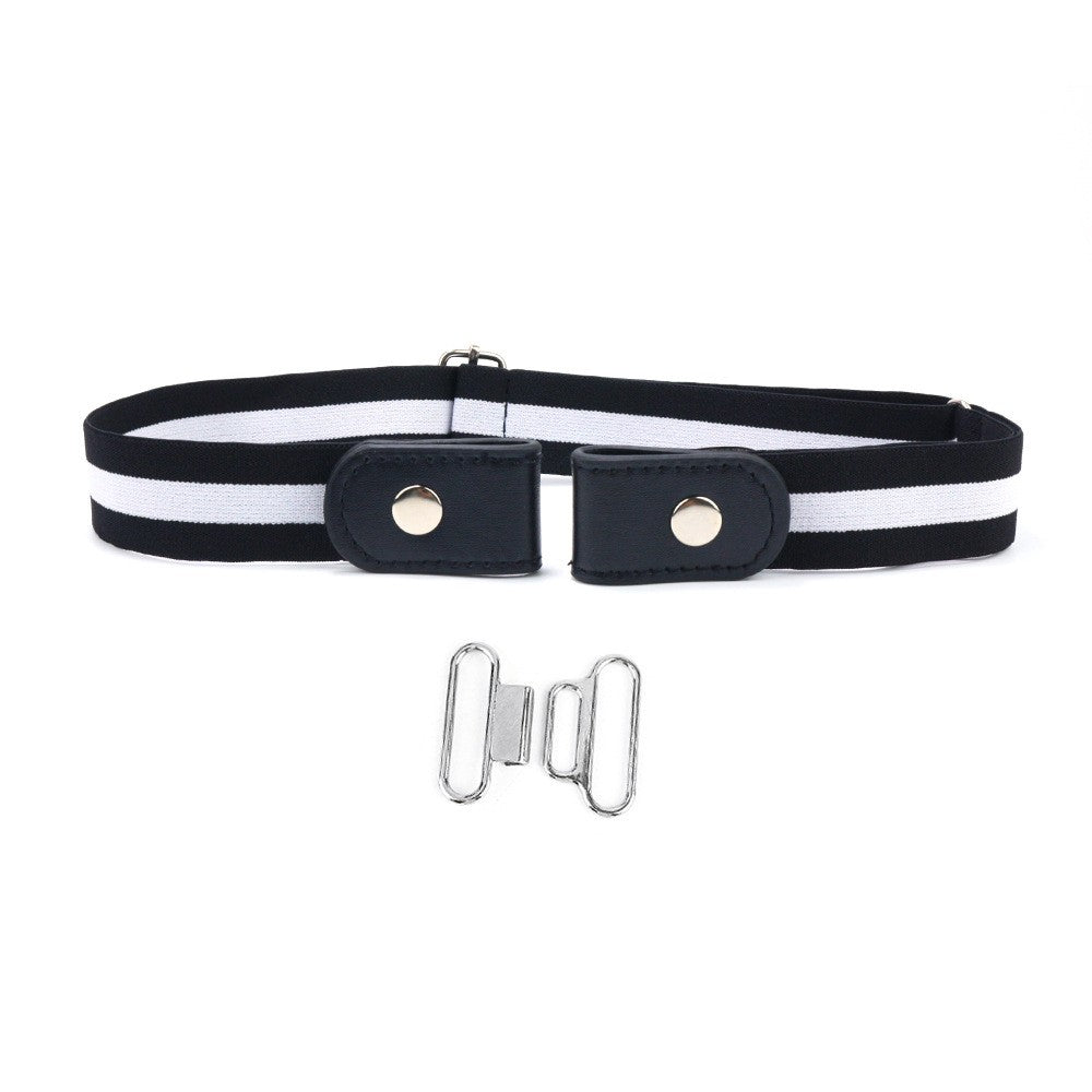 Adjustable Elastic Band Cloth Belt with Snap Button Closure