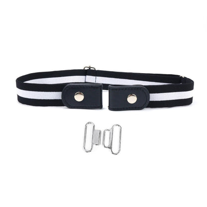 Adjustable Elastic Band Cloth Belt with Snap Button Closure