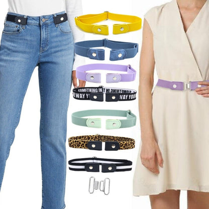 Adjustable Elastic Band Cloth Belt with Snap Button Closure