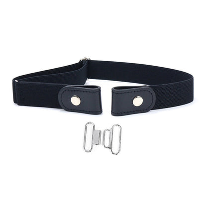 Adjustable Elastic Band Cloth Belt with Snap Button Closure