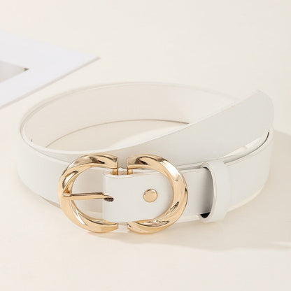Fashion Belt with Snap Button Closure in Faux Leather