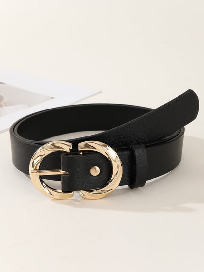 Fashion Belt with Snap Button Closure in Faux Leather