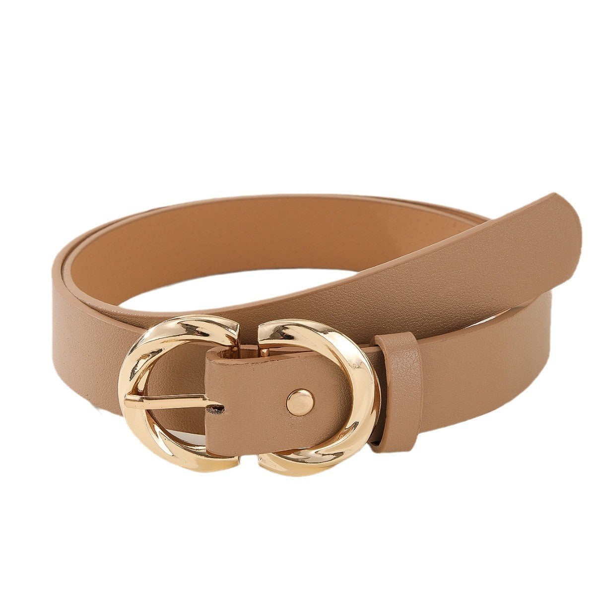 Fashion Belt with Snap Button Closure in Faux Leather