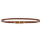 Genuine Leather Thin Belt with Double Ring Smooth Buckle