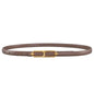 Genuine Leather Thin Belt with Double Ring Smooth Buckle