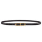 Genuine Leather Thin Belt with Double Ring Smooth Buckle