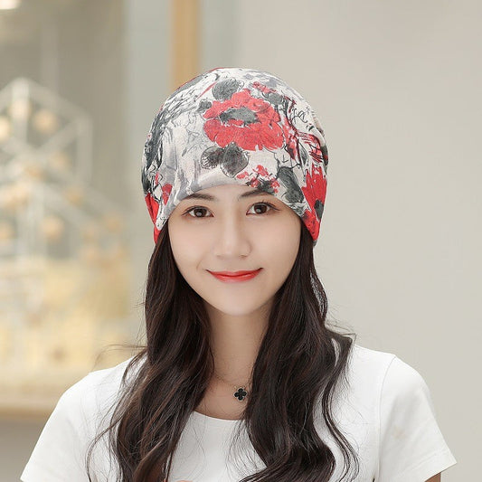 Silk-Feel Lightweight Chemotherapy Cap with Printed Patterns