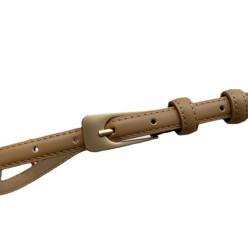 Slim Pin Buckle Belt in Faux Leather for Jeans