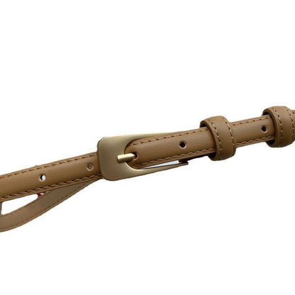 Slim Pin Buckle Belt in Faux Leather for Jeans