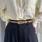 Slim Pin Buckle Belt in Faux Leather for Jeans