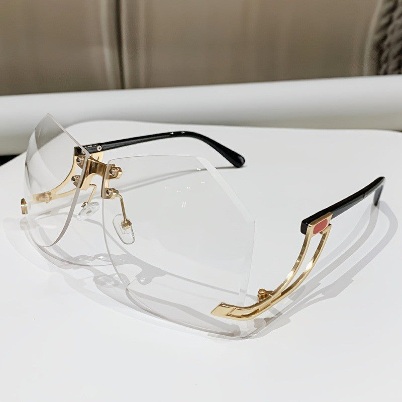 Vespera Rimless Gradient Oversized Sunglasses