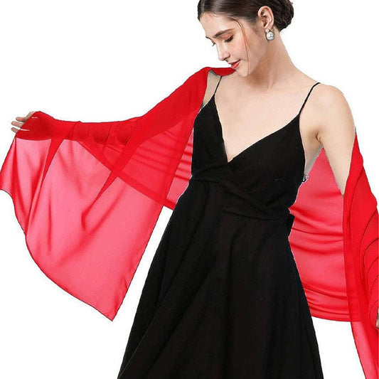 Yara Long Lightweight Chiffon Shawl Scarf with Sunshade Function